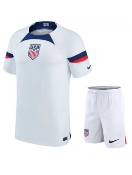 Otroški Nogometna dresi replika Združene države Domači SP 2022 Kratek rokav (+ hlače)